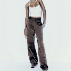 Zara satin cargo pants